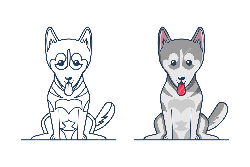 Premium Vector | Hand drawn dog outline illustration