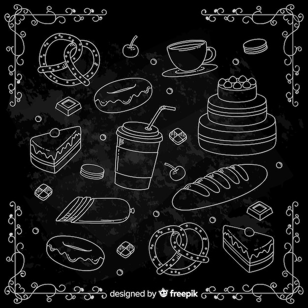 Free Vector | Hand drawn doodle food background