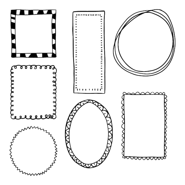 Download Free Vector | Hand drawn doodle frame pack