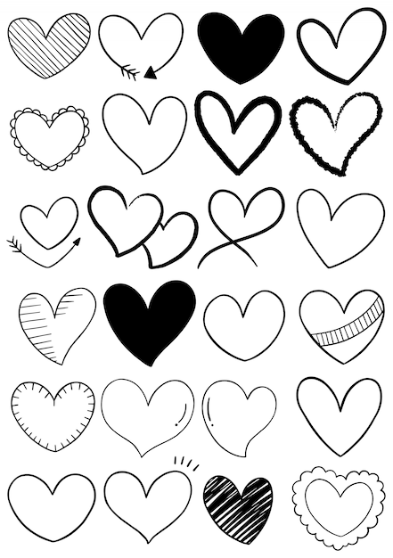 Download Hand drawn doodle heart collection | Premium Vector