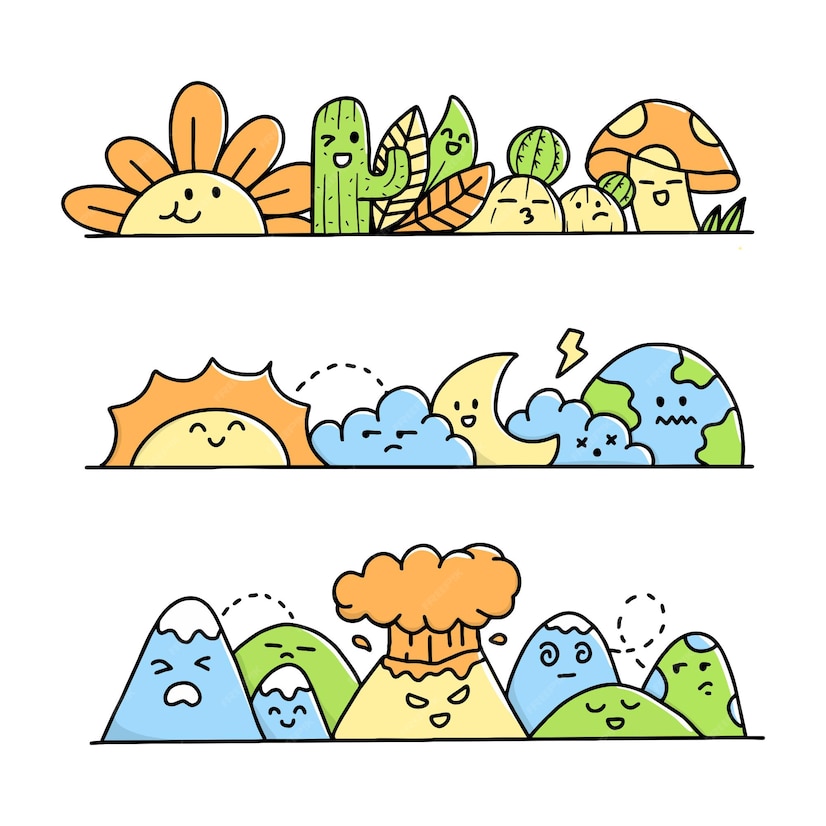 Premium Vector | Hand drawn doodle nature