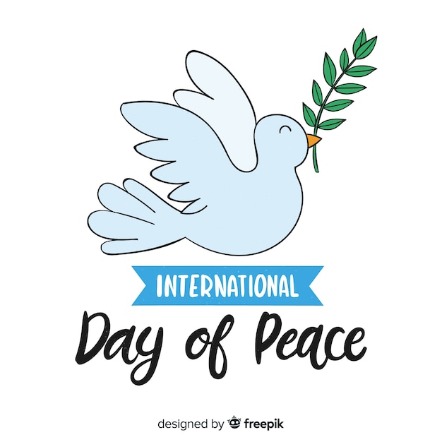 Free Vector | Hand drawn dove peace day background