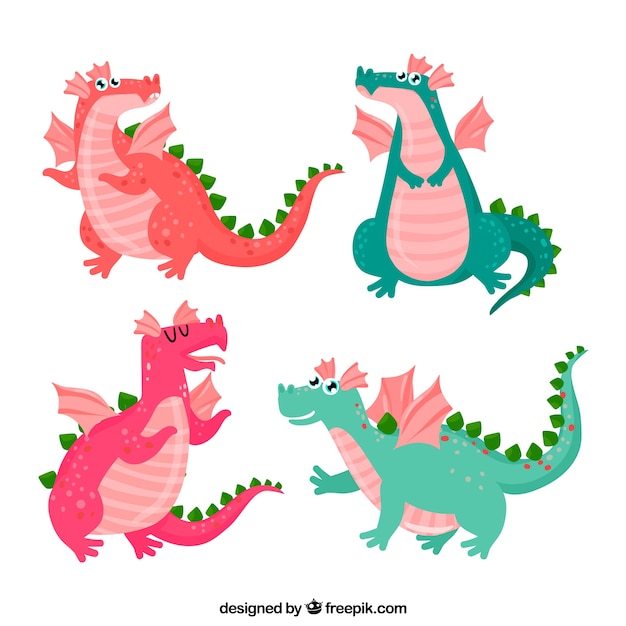 Hand drawn dragons with lovely style