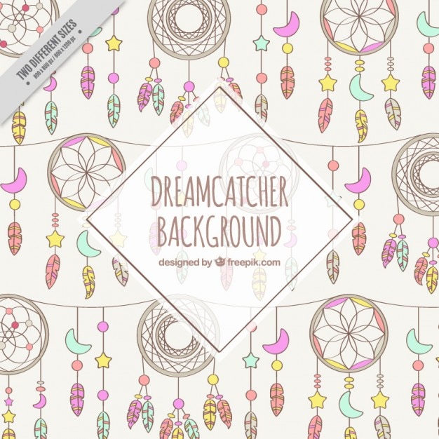 Fon Ruchnoj Obrashaetsya Dreamcatchers Besplatno Vektory