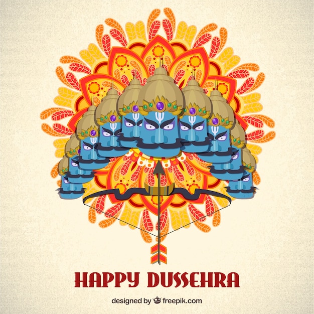 Free Vector | Hand drawn dussehra celebration composition