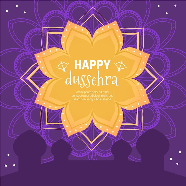 Premium Vector | Hand drawn dussehra concept