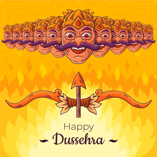 Free Vector | Hand drawn dussehra concept