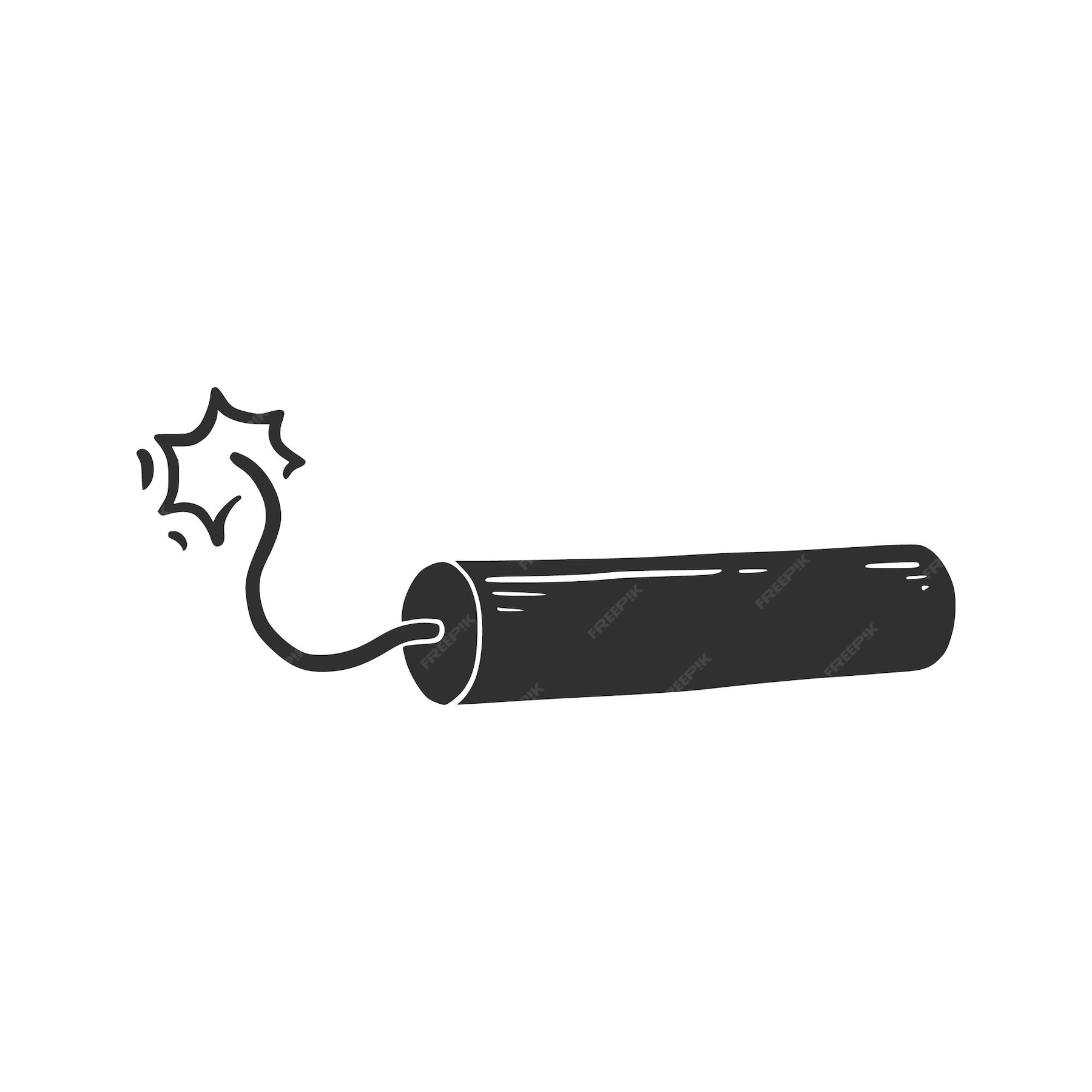 Premium Vector Hand drawn dynamite with fire element comic doodle