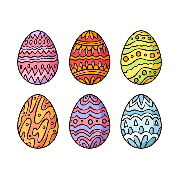 Free Vector Hand drawn easter egg collection