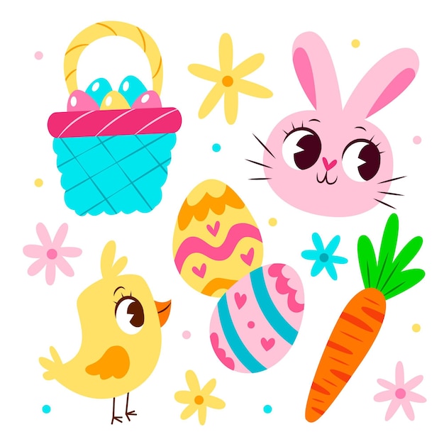 Free Vector | Hand drawn easter element collection