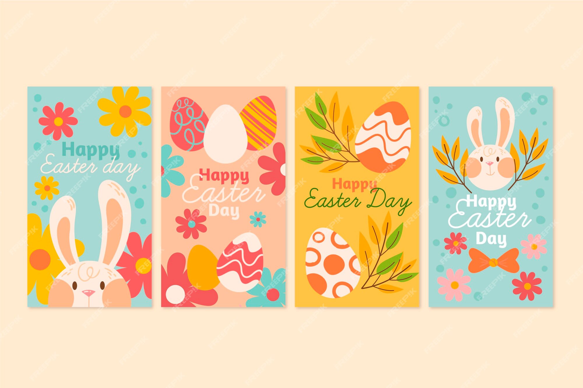 Free Vector | Hand drawn easter instagram stories collection