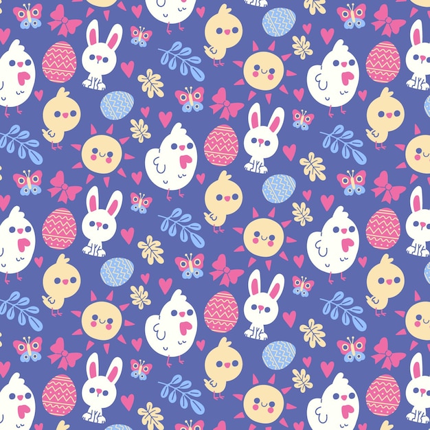 Free Vector | Hand drawn easter pattern