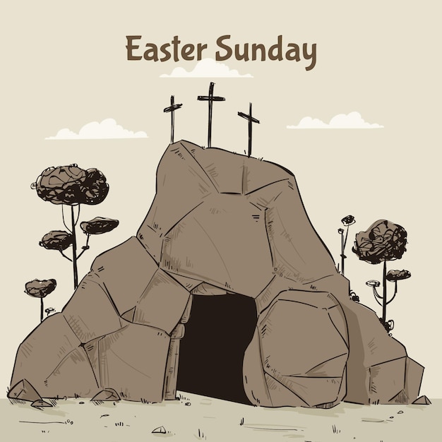 Free Vector Hand drawn easter sunday illustration