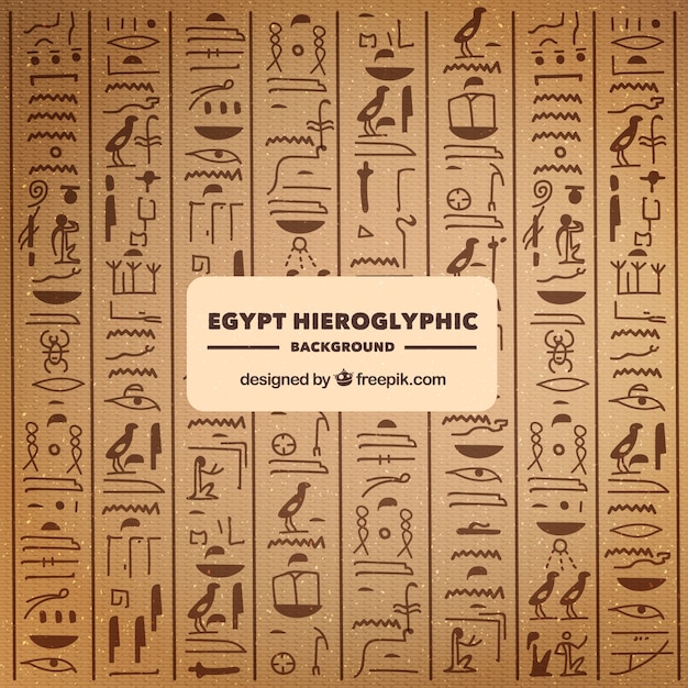 Hand drawn egyptian hieroglyphics background Vector | Free Download