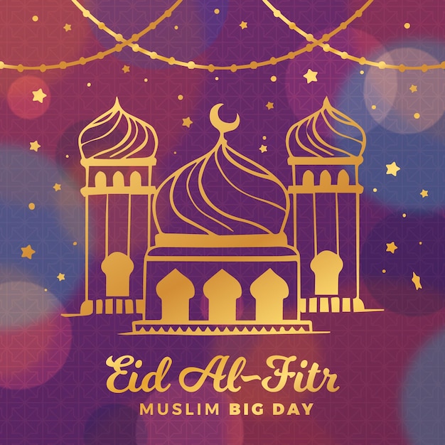 Free Vector Hand Drawn Eid Al Fitr Hari Raya Aidilfitri Illustration