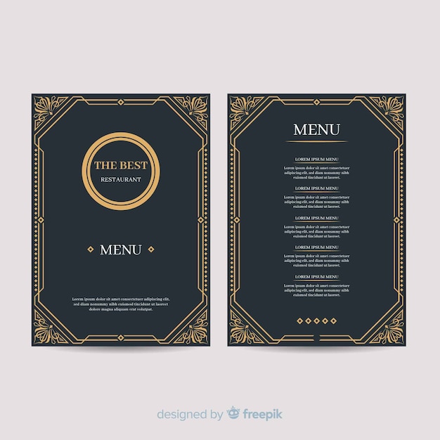 Hand drawn elegant menu template Free Vector
