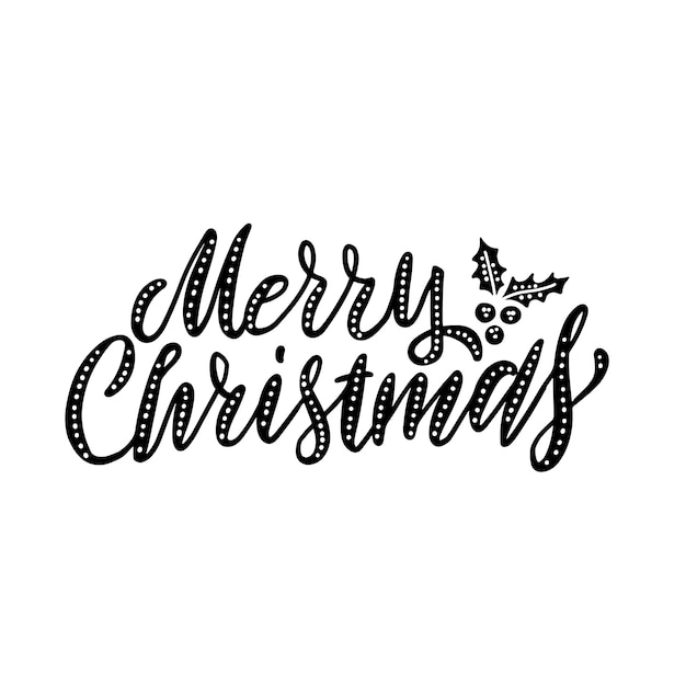 Premium Vector | Hand drawn elegant modern brush lettering of merry