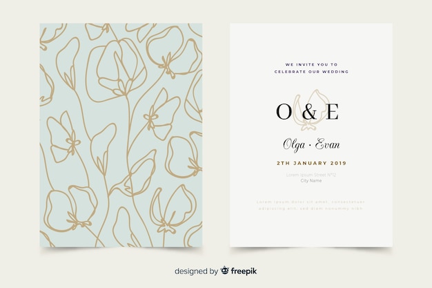 Download Free Hand Drawn Elegant Wedding Invitation Template Free Vector Use our free logo maker to create a logo and build your brand. Put your logo on business cards, promotional products, or your website for brand visibility.