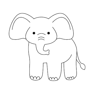 Free Vector | Hand drawn elephant outline illustration