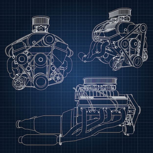 engine blueprint background