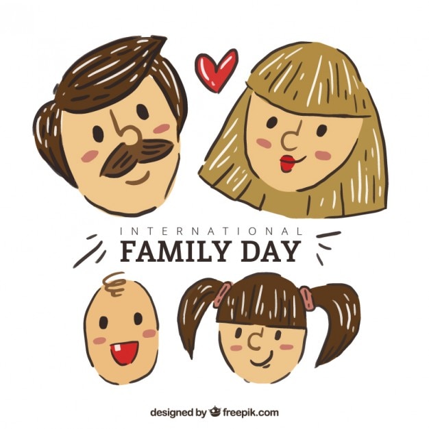 Hand drawn family faces