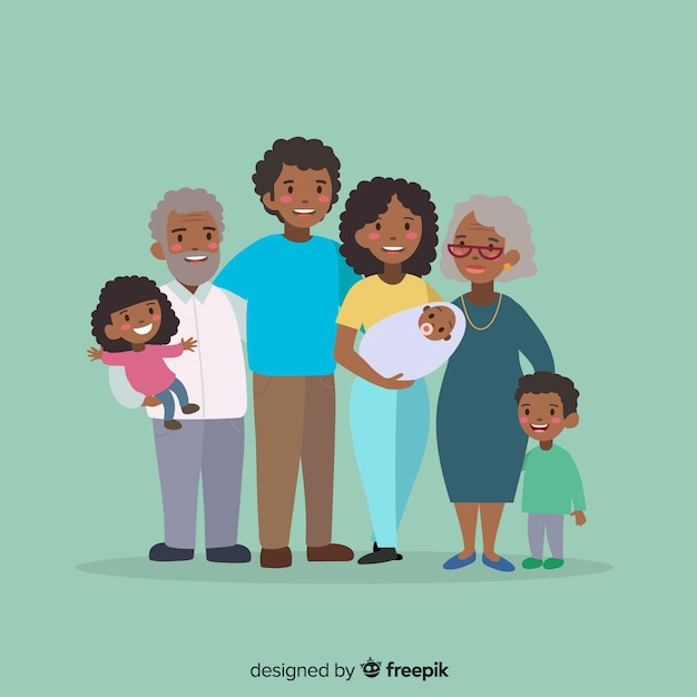 Download Hand drawn family portrait Vector | Free Download