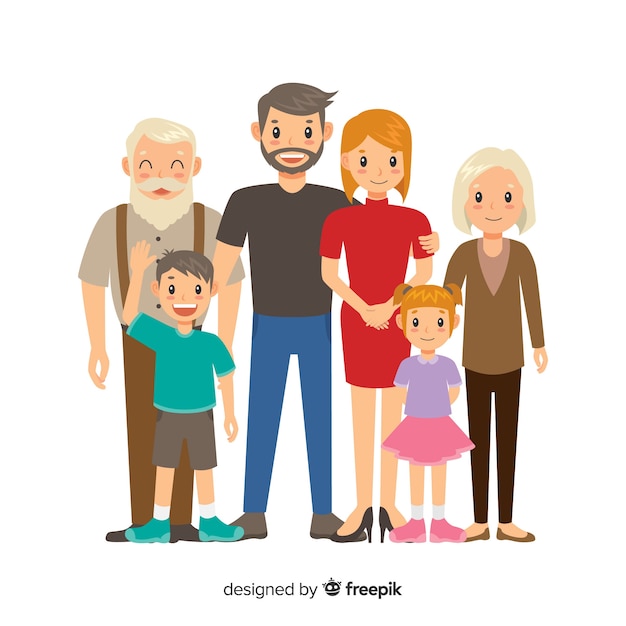 Download Free Vector | Hand drawn family portrait