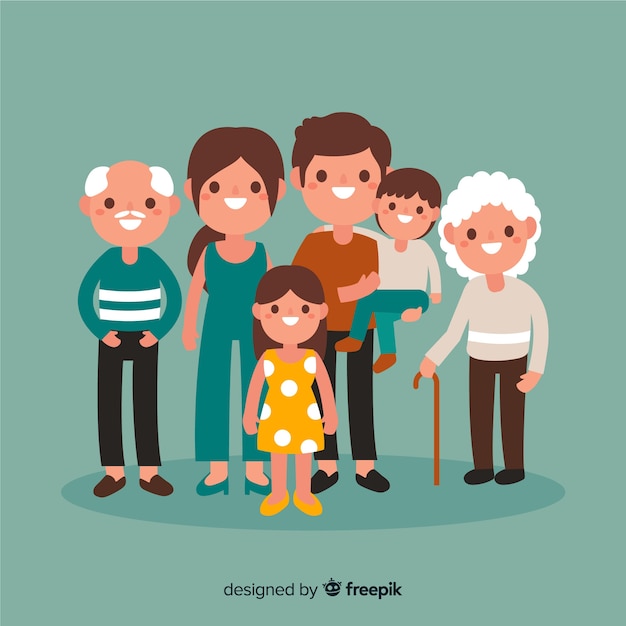 Download Free Vector | Hand drawn family portrait