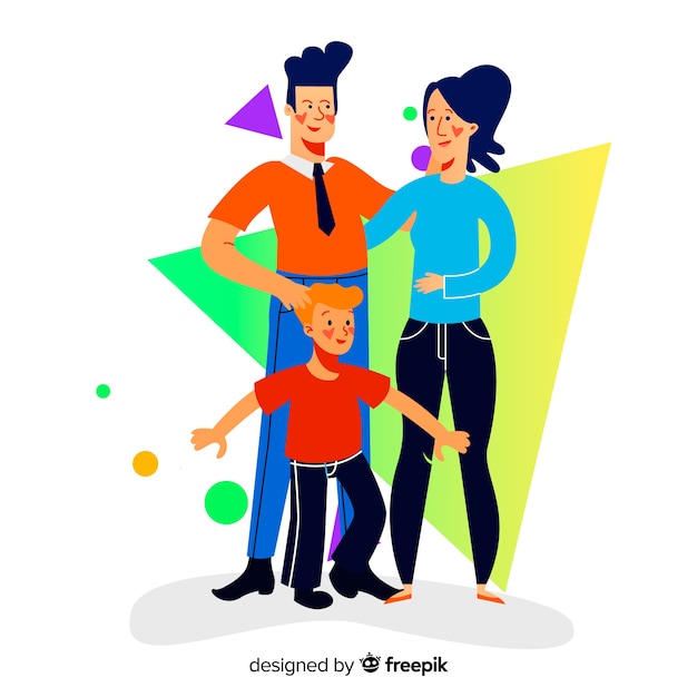 Download Hand drawn family portrait | Free Vector