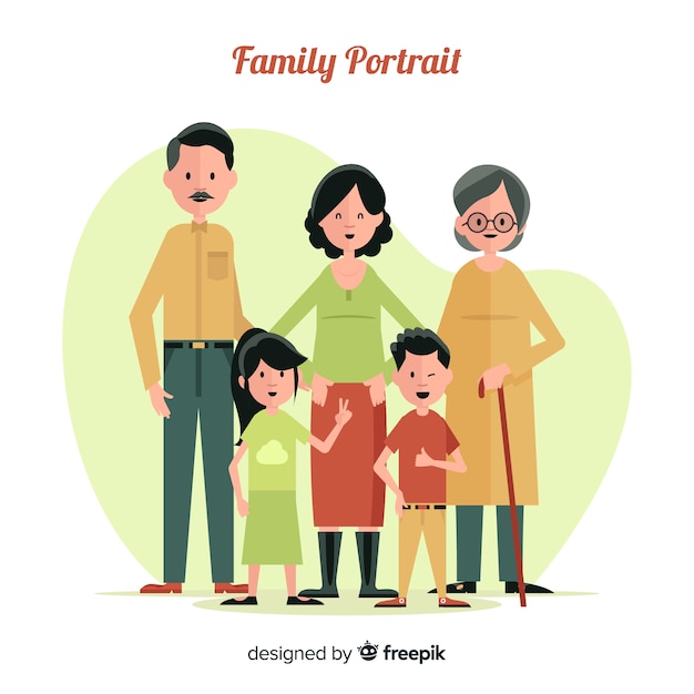 Hand drawn family portrait | Free Vector