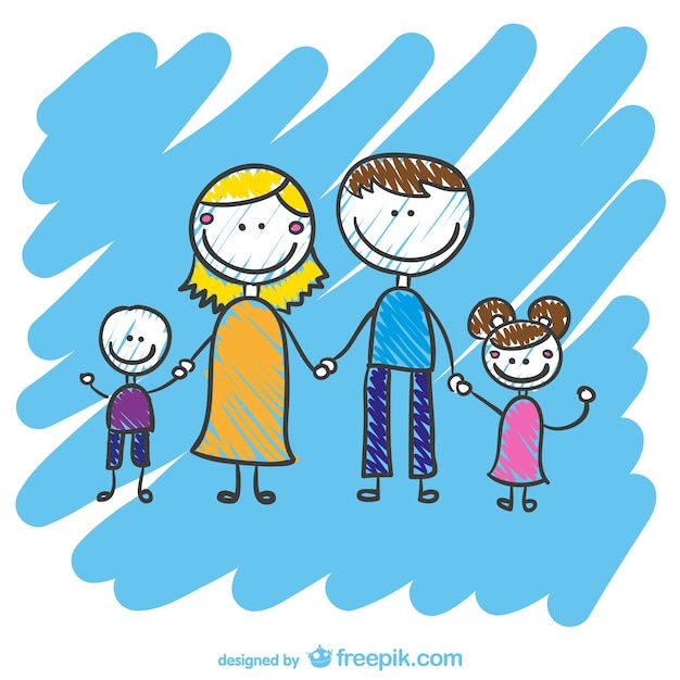 Download Free Vector | Hand drawn family