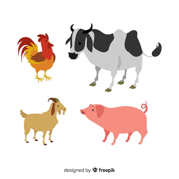 Download Hand drawn farm animal collection | Free Vector