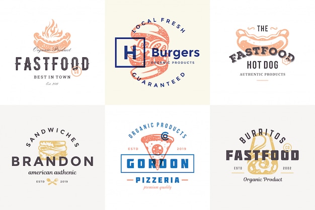 Download Free Hand Drawn Fast Food Logos And Labels With Modern Vintage Use our free logo maker to create a logo and build your brand. Put your logo on business cards, promotional products, or your website for brand visibility.