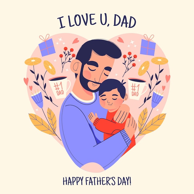 Hand drawn father's day concept | Free Vector