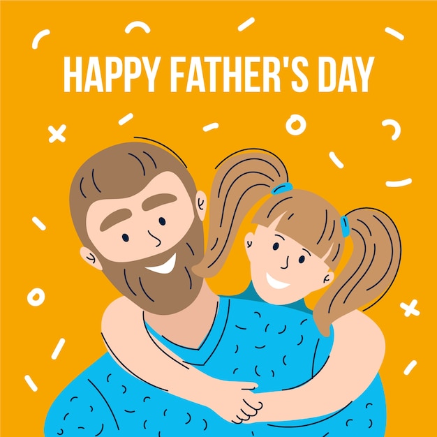 Download Hand drawn father's day illustration of dad holding his ...