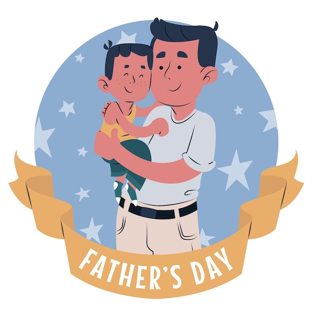 Premium Vector | Hand drawn father's day illustration