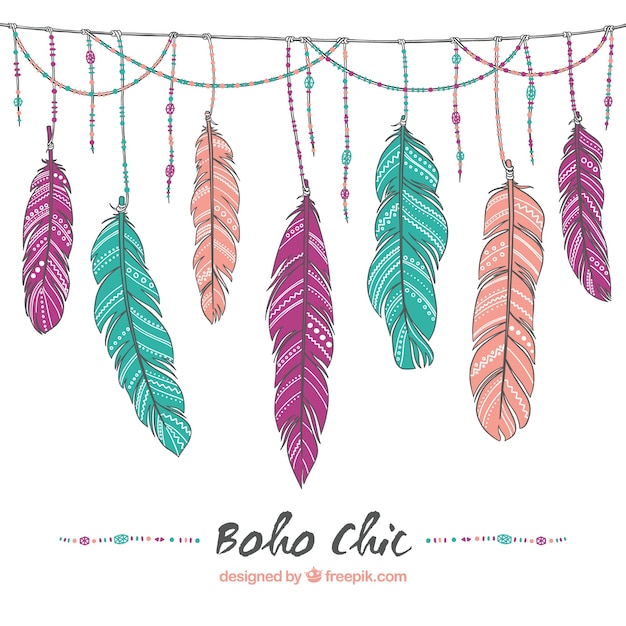Download Hand drawn feather background Vector | Free Download