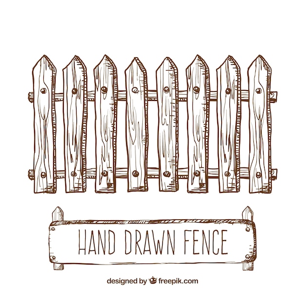 Hand drawn fence Free Vector