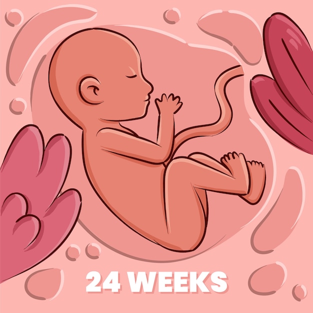 Premium Vector Hand drawn fetus illustration