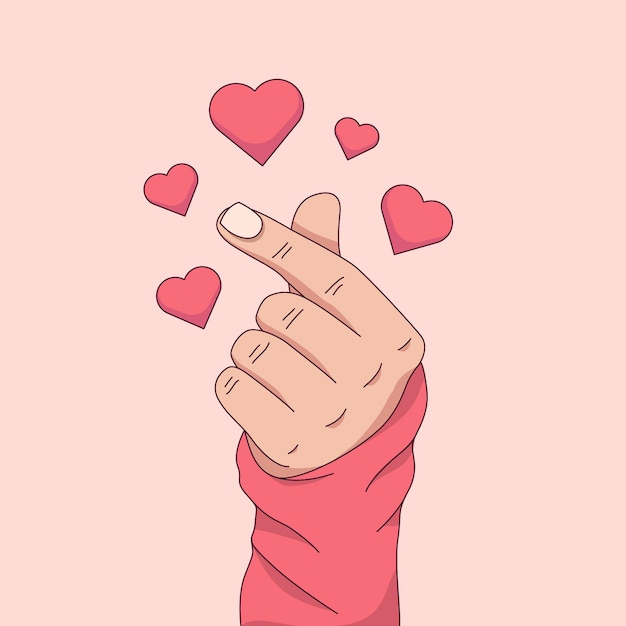Free Vector | Hand drawn finger heart