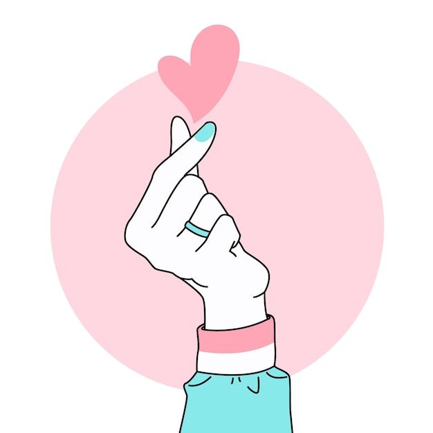 Premium Vector Hand Drawn Finger Heart