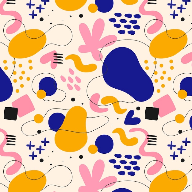 Free Vector | Hand drawn flat abstract shapes pattern design