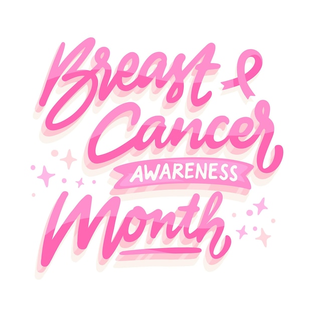 Free Vector Hand Drawn Flat Breast Cancer Awareness Month Lettering