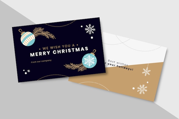 free-vector-hand-drawn-flat-business-christmas-cards