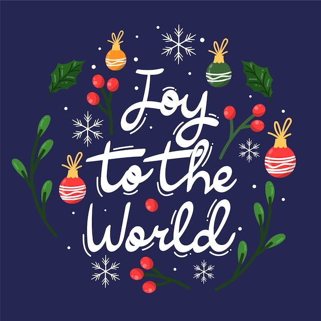 Free Vector  Hand drawn flat christmas joy to the world lettering