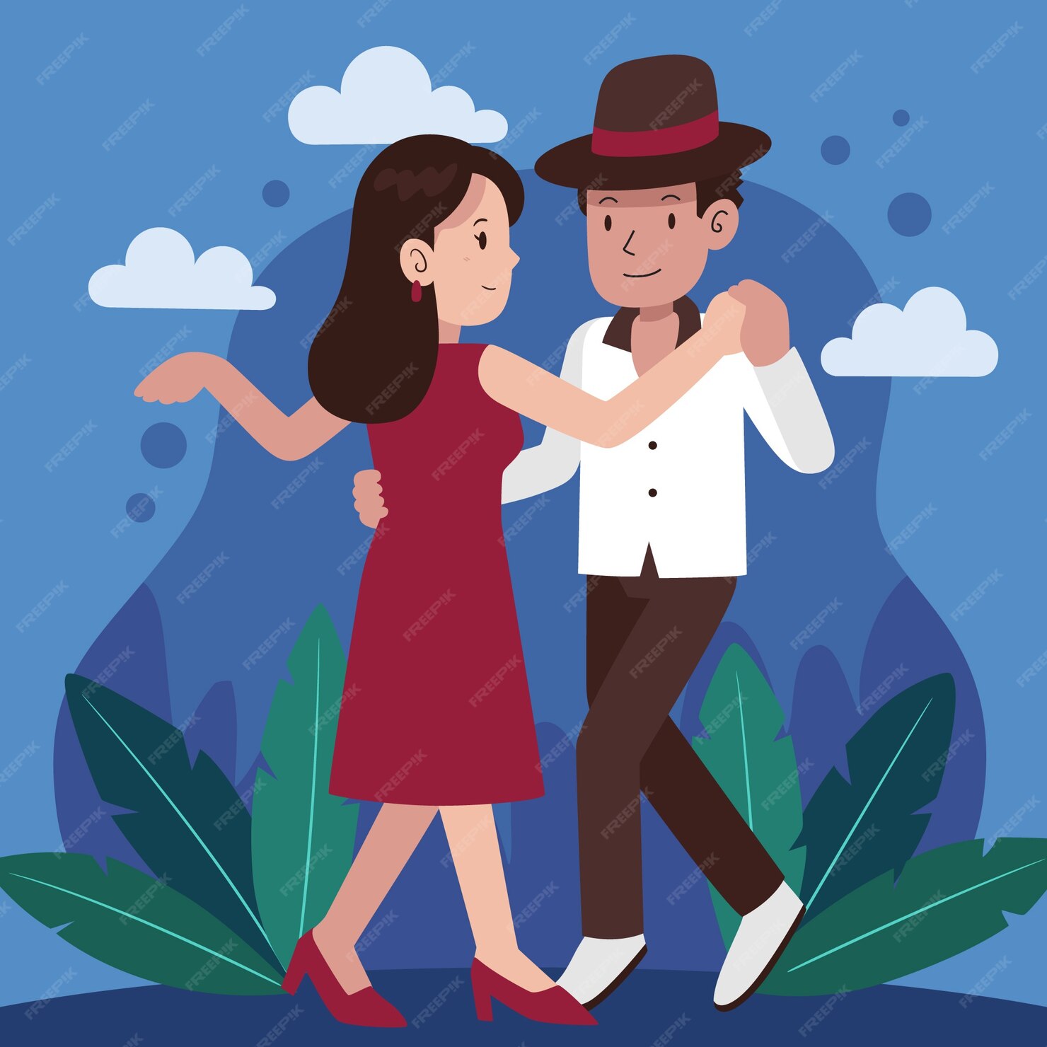 Free Vector | Hand drawn flat design bachata illustration