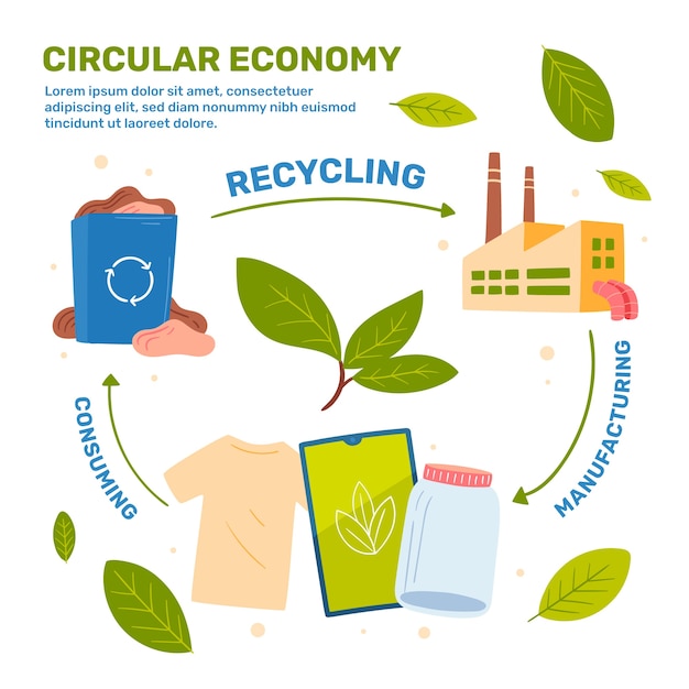 Free Vector Hand Drawn Flat Design Circular Economy Infographic