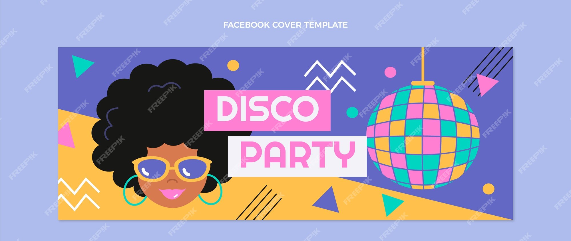 Free Vector | Hand drawn flat design disco party template