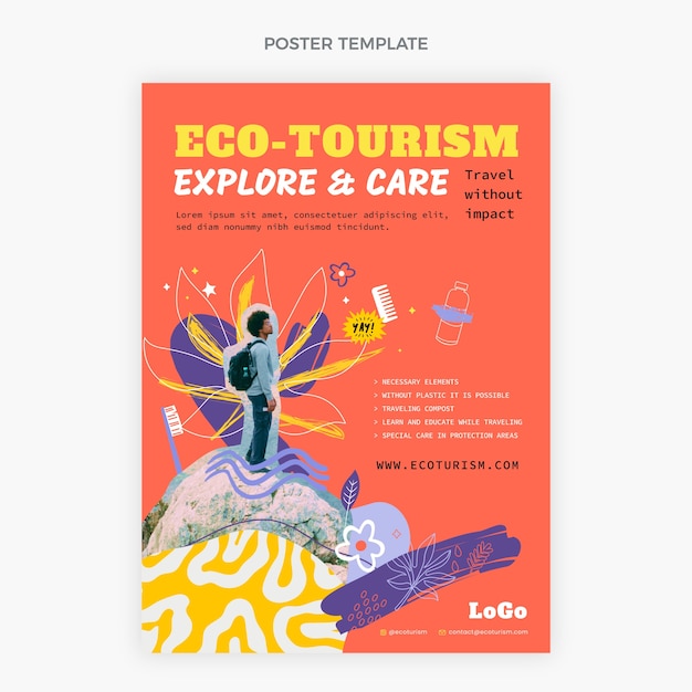 Free Vector | Hand Drawn Flat Design Ecotourism Poster