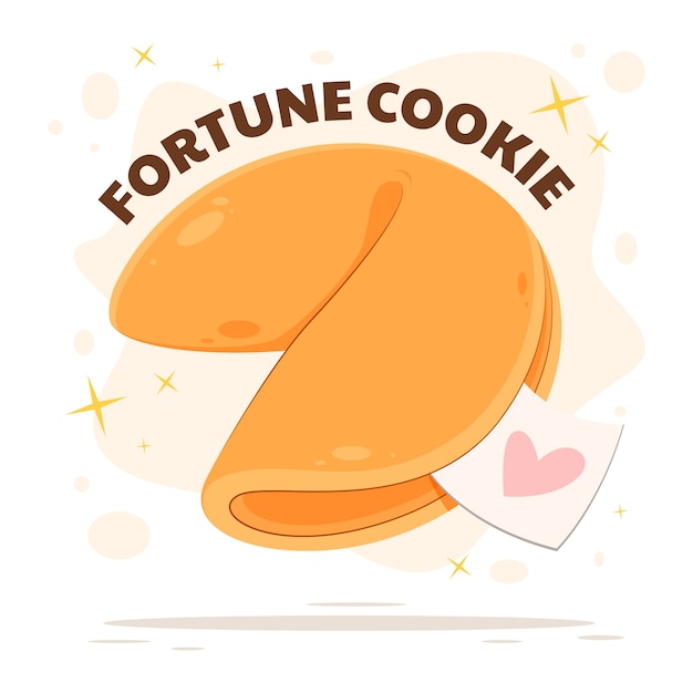 Free Vector Hand drawn flat design fortune cookie illustration